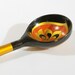 Vintage Russian Wooden Painted Spoon from Soviet Union / Khokhloma Style