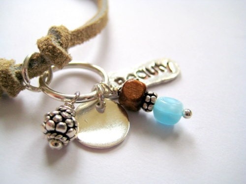 Leather and Silver Charm Bracelet, Beauty