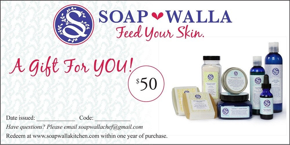 Soapwalla gift certificate - 50 dollars