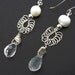 Sterling Silver Earrings Rosette and Moonstone