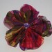 SALE Red, green and purple organza flower hair clip - Free Shipping