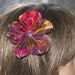 SALE Red, green and purple organza flower hair clip - Free Shipping
