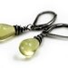 Rustic earrings Lemon Quartz earrings oxidized blackened sterling silver - Women autumn fall fashion yellow lime green jewel stones - Eliza
