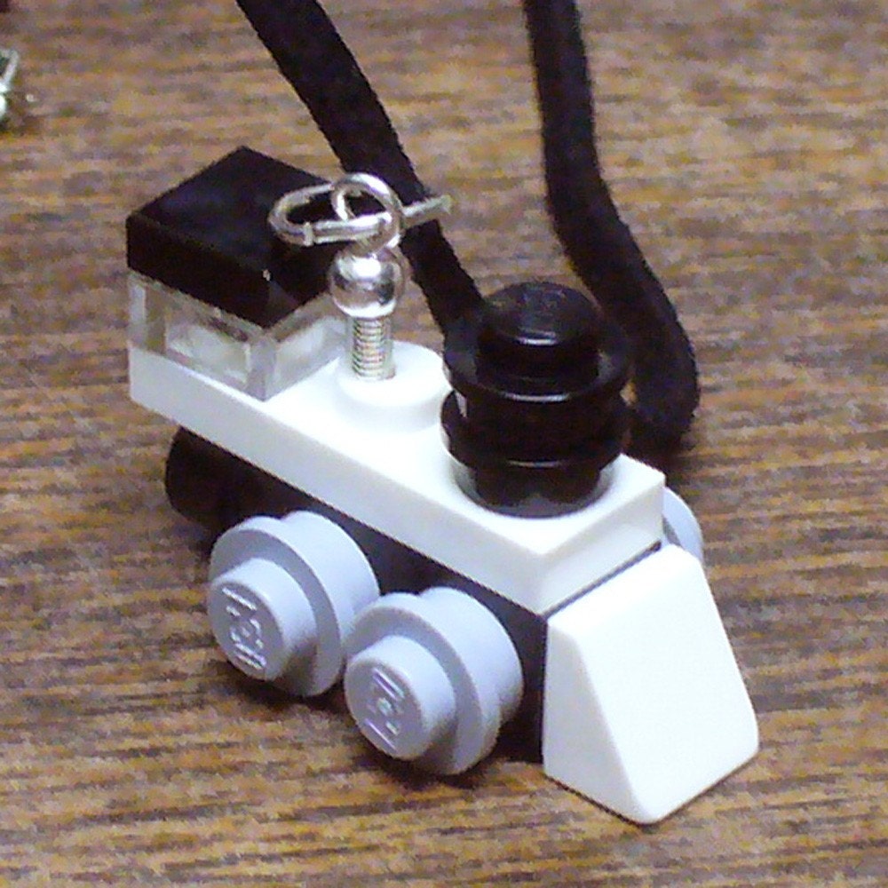 White Mini LEGO Train Engine Necklace