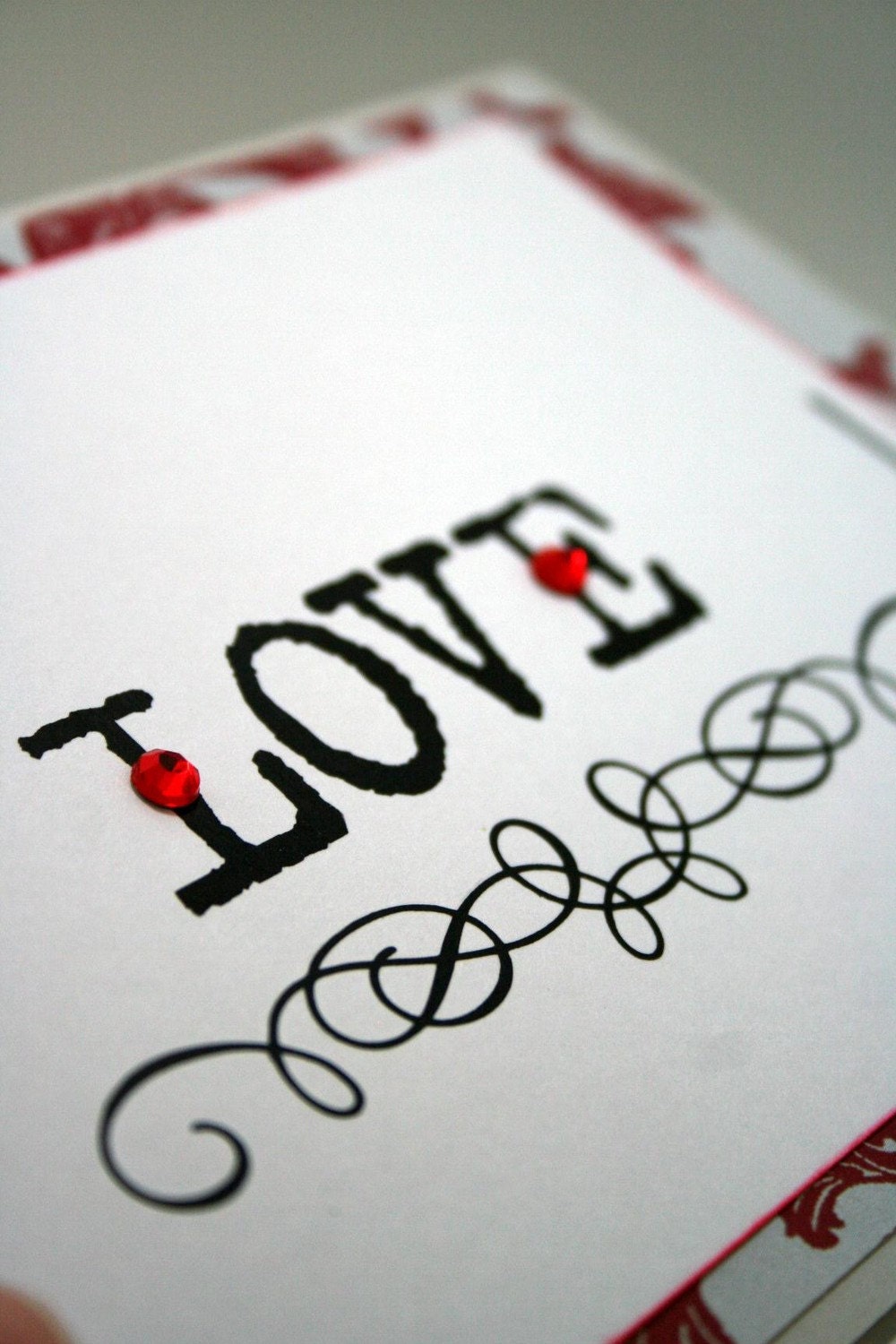 Handmade Love Valentines Card or Wedding, Anniversary, Shower