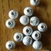 Stardust Bead, lead-safe silver-plated brass, 6mm round with 1.7mm hole. 24pcs. BN10