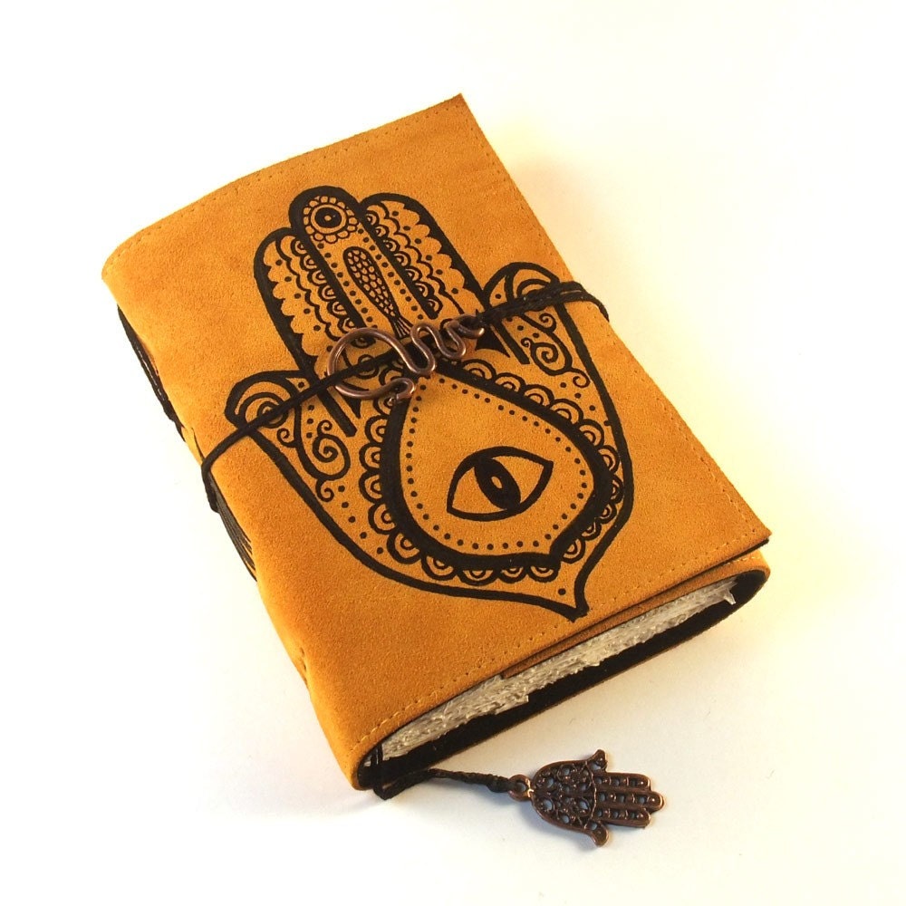 Hand of Fatima -  Leather Journal, Notebook, Diary