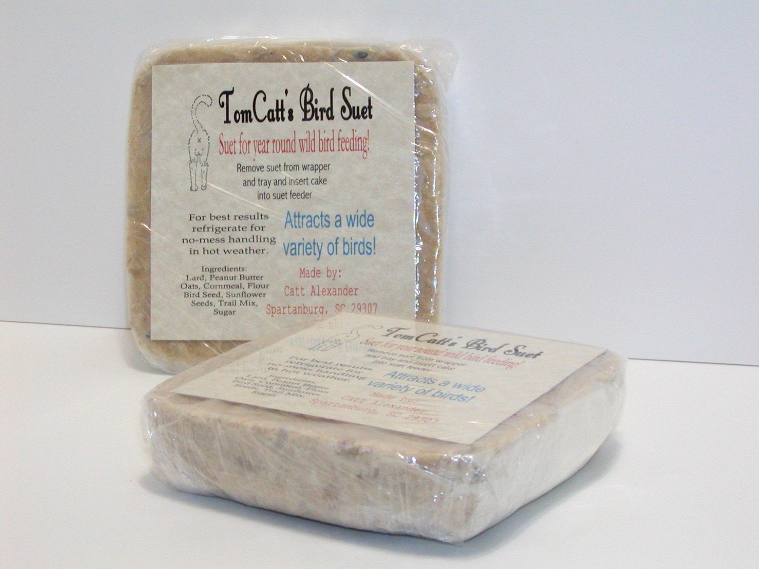 Bird Suet Cake, Suet, Natural, Homemade, ONE, Bird Food, Organic, Woodpecker, Peanut Butter, thecattsuglybabies