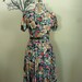 Nicole Miller Dress Floral Swing Vintage 1980s