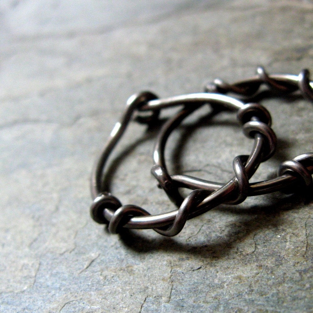 smaller vine hoops-- 16g or 18g primitive series-- handmade by thebeadedlily on etsy
