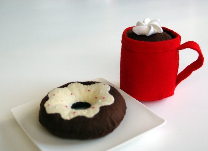 Cocoa Mug and Doughnut Felt Food set