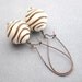 Chocolate Ripple Earrings - Cream & Brown Bead, Copper