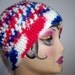 PATRIOTIC PASSION Skullcap Handmade Crochet Light Weight Unisex Guys or Gals Beanie Hat