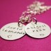 Mother's Necklace - Sterling Silver Two Discs Stamped with Names or Dates - Gift for Mom, Grandmother, Women