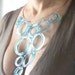Eco friendly necklace - BUBBLE Azzurra Large - Silver and recycled glass