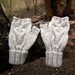 Give A Hoot, wool fingerless mittens
