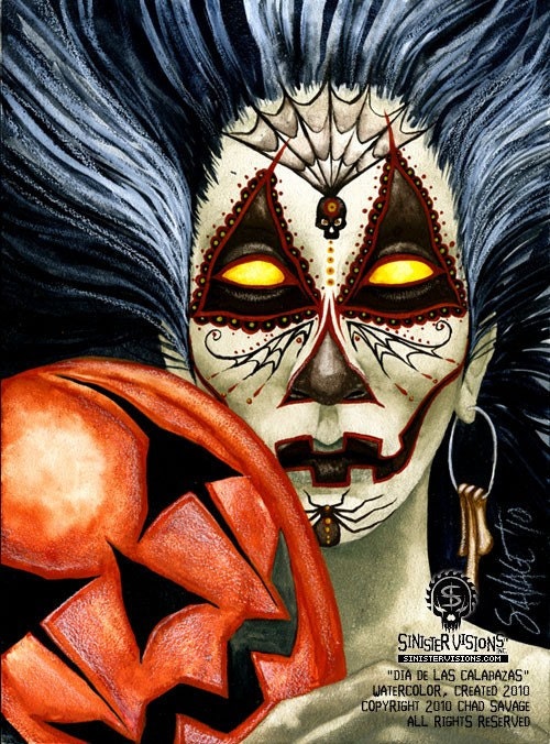 Dia de las Calabazas Original Painting by Chad Savage