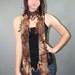 Skinny Tattered Brown Tan Grunge Fringe Scarf
