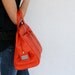Custom Order for jaimepetruzzi VINTAGE Orange Mottled TOTE Bag Pick Your PoisonLuggage Red