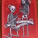 Screen Printed Art Print Skeletons Valentines Love Stuff 4 Color Print