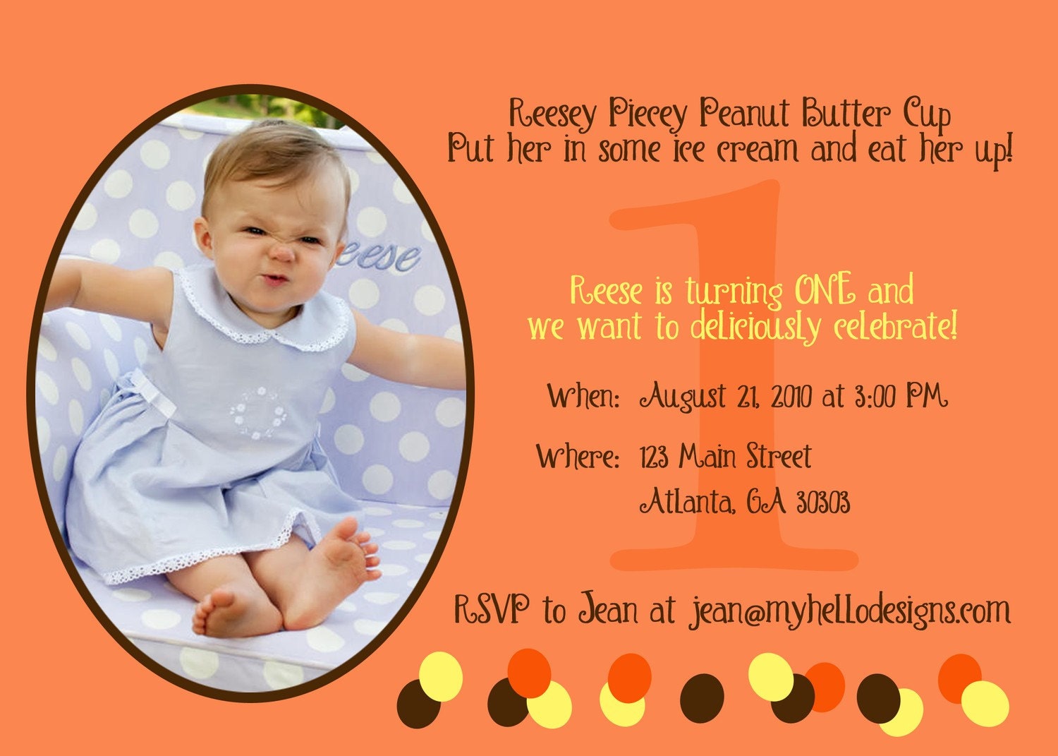Birthday Invitation: Reesey Piecey