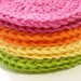 Face Scrubbies Makeup Remover Pads Crochet Cotton Washcloth Bright Orange, Pink, Lime, Yellow Set of 8