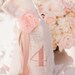 Custom Burlap Wine bag table number with Flower and Ribbon