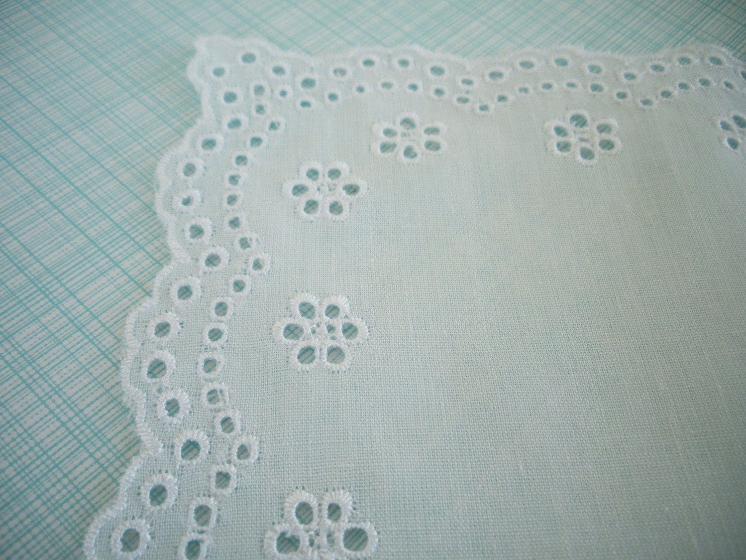 White Eyelet Wristlet Handkerchief
