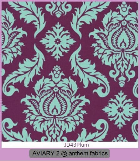 Damask JD43 Plum - Aviary 2 by Joel Dewberry - 1 yard