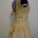 1950s Goldenrod Embroidered Net Lace Party Dress With Bows S