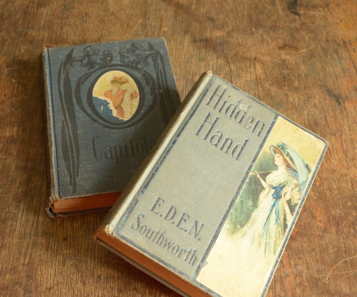 Vintage Set of Books .. Hidden Hand & Capitola by E.D.E.N. Southworth
