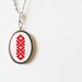 Hand embroidered necklace Ukrainian ornament in red color
