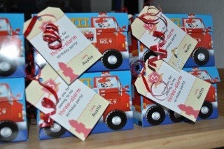 Fire Truck party - Personalized DIY printable favor tags