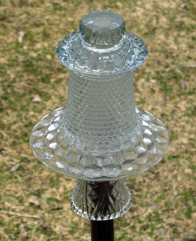 Clear Glass Garden Totem - TM49