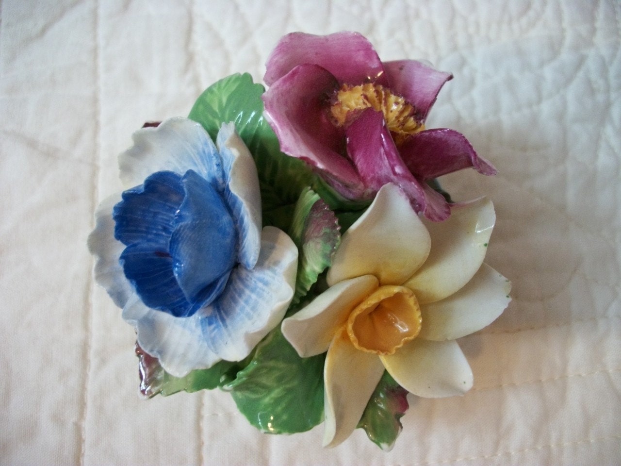 Vintage Coalport England Bone China Flowers Figurine