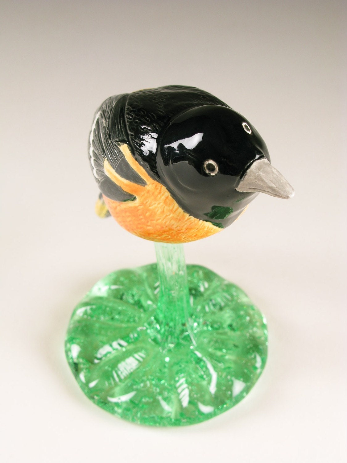 Ceramic Bird Scuplture Baltimore Oriole Hand Formed Pottery Bird Ceramic Bird Scuplture Baltimore Oriole Hand Formed Pottery Bird