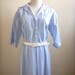 Sky Blue Vintage Day Dress w/ Original Leather Belt M/L