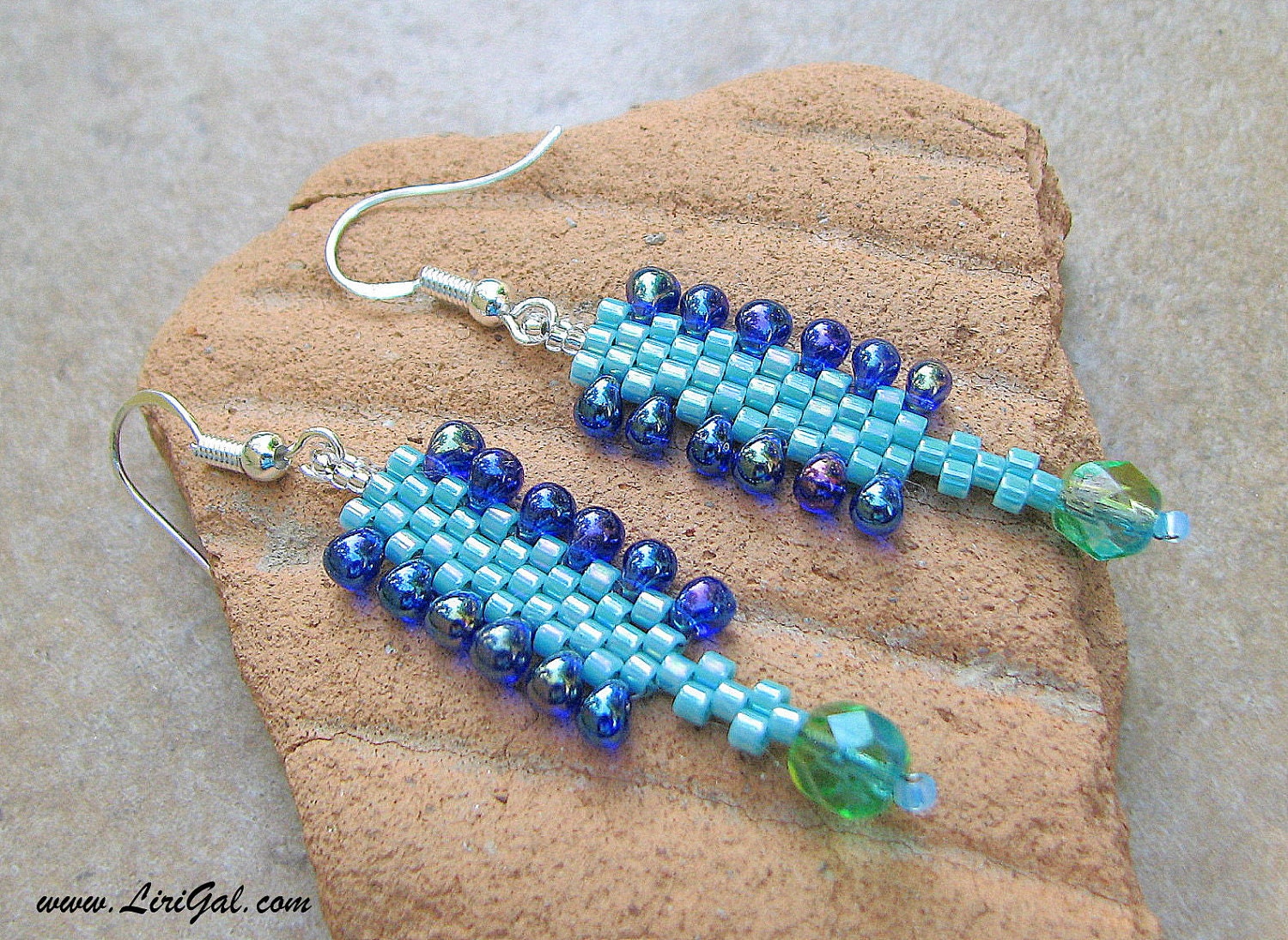 Naomi. Delica Earrings in Turquoise