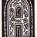 A is for the letter A. Linocut