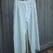 Lounge Pants, Vintage Chenille, Minty Jadeite Green Lattice Pattern, Size XXL