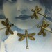 Small Brass Ox Plated Ornate Dragonfly Connectors 997BOX x4