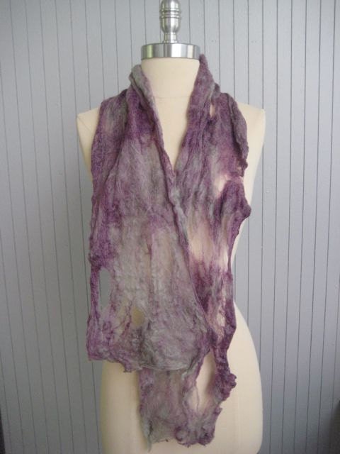 Hand Felted Lightweight Cobweb Scarf
