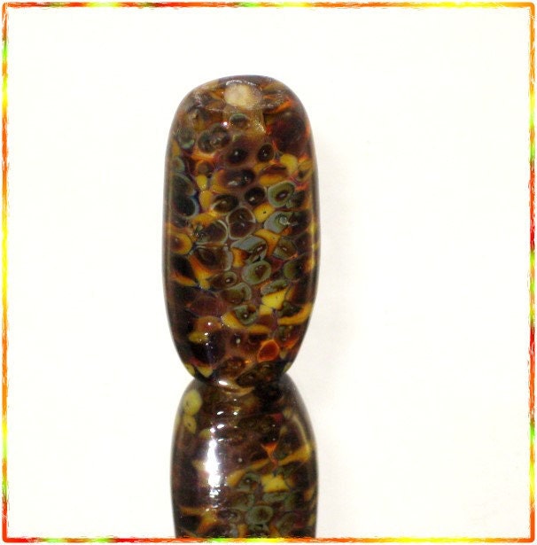 Lampwork Handmade Glass Bead in Topaz - Focal Art Bead - SRA - Sunburn $7.49