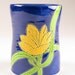 Pottery Vase Vessel - Cobalt Blue with Yellow Crocus Pottery Vase Vessel - Cobalt Blue with Yellow Crocus
