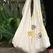 cotton market tote bag in yellow & gray leaves