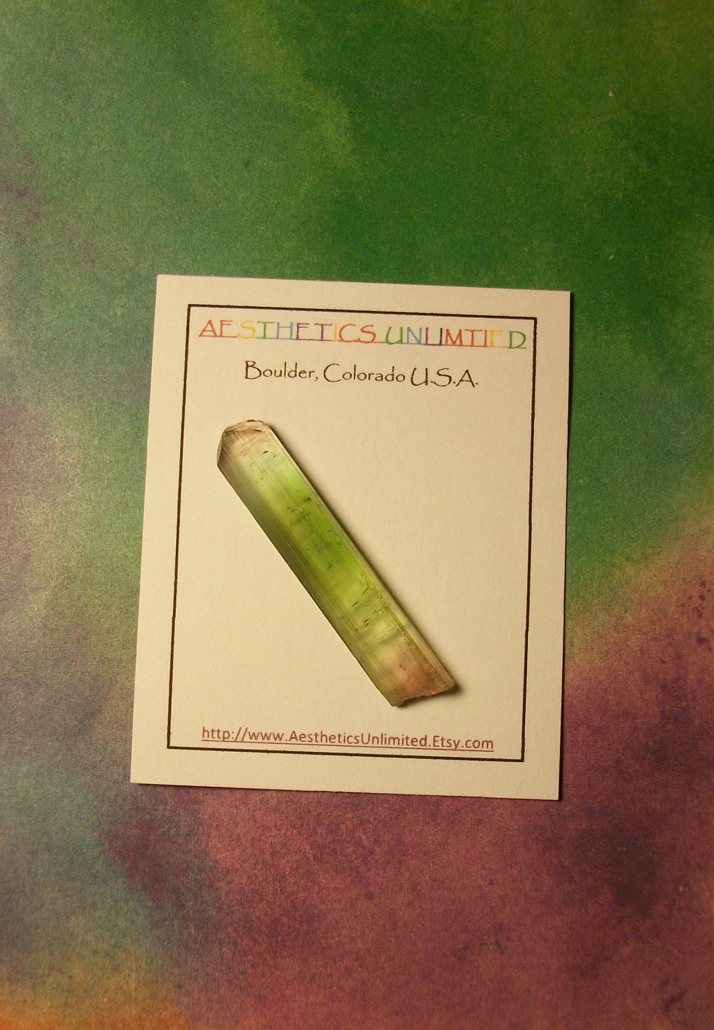 TOURMALINE Natural Bi-Colored 3.7 Gram Pink Blue Green Terminated Crystal From Afghanistan Rare Metaphysical Collectible Supplies Sale