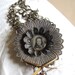 Girl with a Black Bow Repurposed Assembled Artistic Necklace
