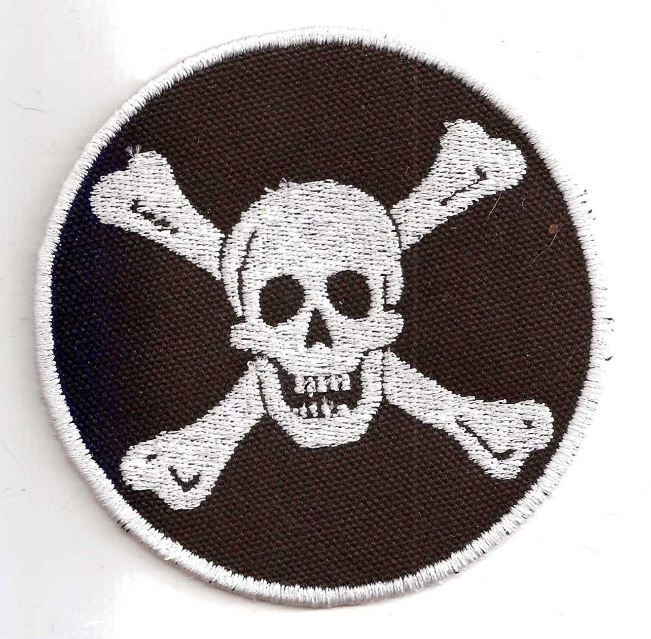 Skull and Crossbones Patch, Black and White, Jolly Roger
