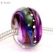 Grape Escape Silver Round glass lampwork bead Handmade for European charm bracelets and jewelry designs