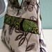 Embroidered Floral Handbag -- Small Flora in Embroidered Linen with Paisley Satin Ribbon